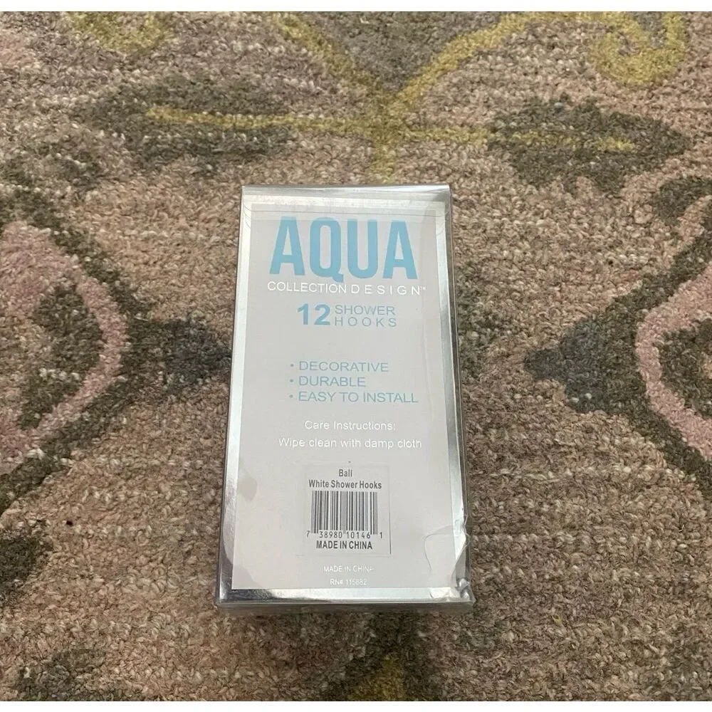 AQUA Collection White Ball  Metal Shower Hooks